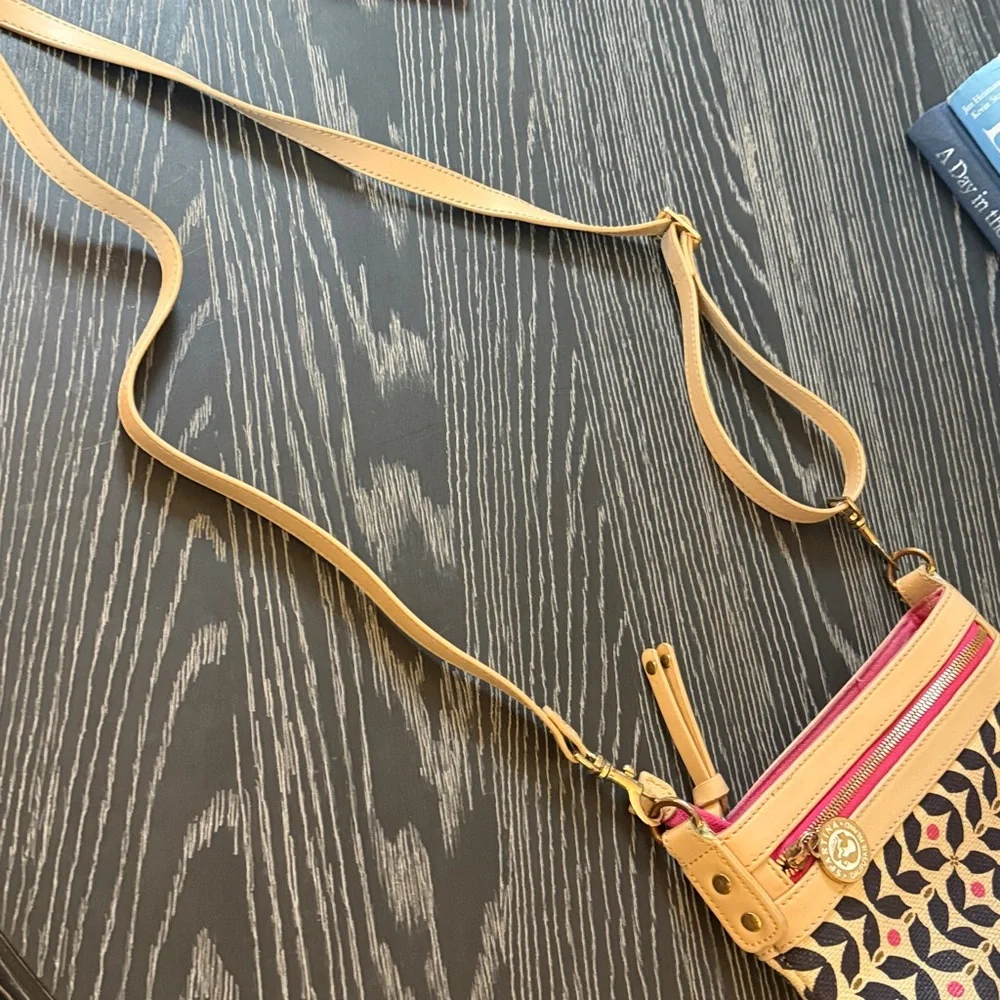 Spartina 449 Maritime Crossbody Purse Matching Wristlet Wallet Pink Navy - Picture 7 of 16